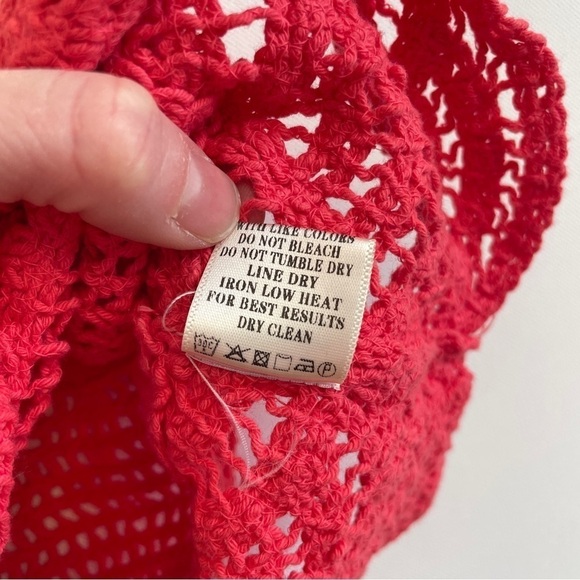 Love Riche Bright Coral Crochet Tank Top - Picture 5 of 7